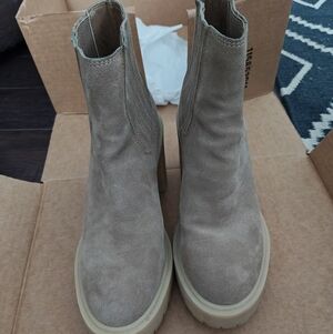 Dolce Vita Beige Platform Ankle Booties